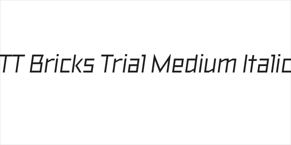 TT Bricks Trial Medium Italic Logo