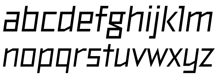 TT Bricks Trial Medium Italic Schriftart Kleinbuchstaben