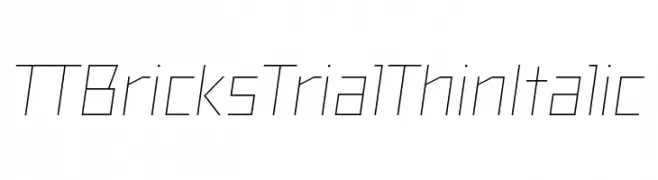 TT Bricks Trial Thin Italic  नि: शुल्क फ़ॉन्ट्स डाउनलोड