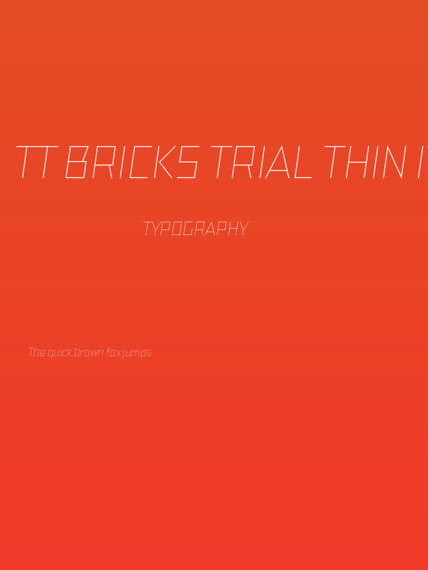 TT Bricks Trial Thin Italic Poster