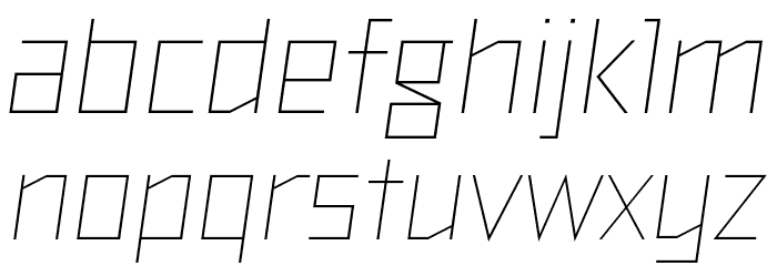 TT Bricks Trial Thin Italic Font LOWERCASE