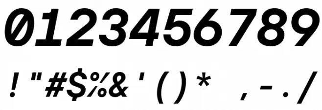 TT Interphases Pro Mono Trl Bold Italic Font OTHER CHARS