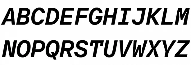 TT Interphases Pro Mono Trl Bold Italic Шрифта ВЕРХНИЙ