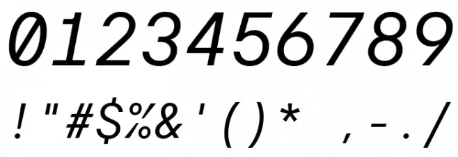 TT Interphases Pro Mono Trl Italic Font OTHER CHARS