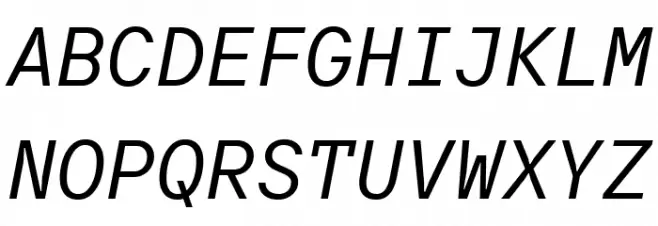 TT Interphases Pro Mono Trl Italic Caratteri MAIUSCOLE
