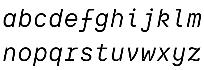 TT Interphases Pro Mono Trl Italic Font LOWERCASE