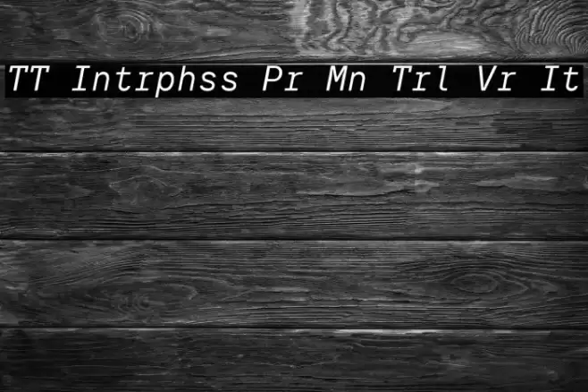 TT Intrphss Pr Mn Trl Vr It Font examples