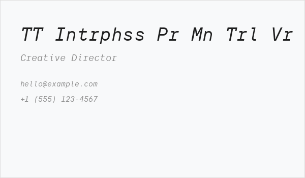 TT Intrphss Pr Mn Trl Vr It Business Card