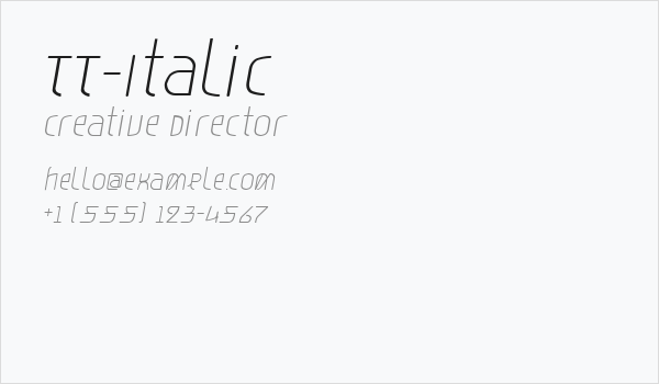 TT-Italic Business Card