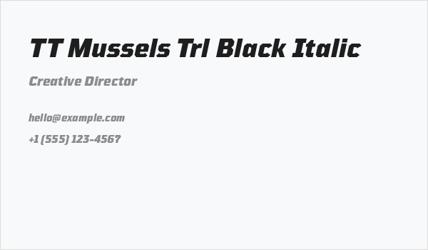 TT Mussels Trl Black Italic Business Card