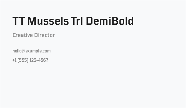 TT Mussels Trl DemiBold Business Card