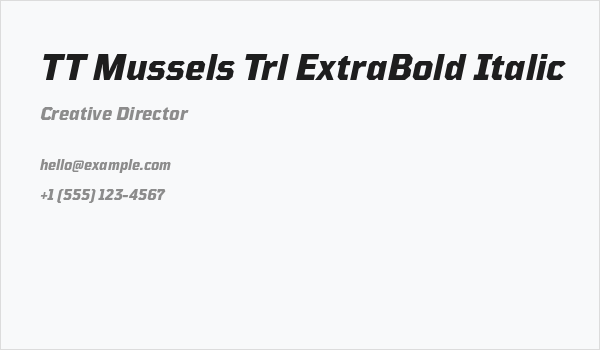 TT Mussels Trl ExtraBold Italic Business Card