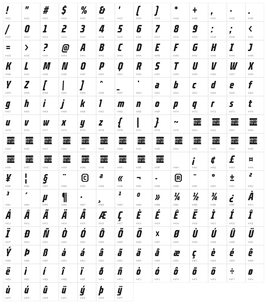 TT Octosquares Trl Cmd Bd It Character Map