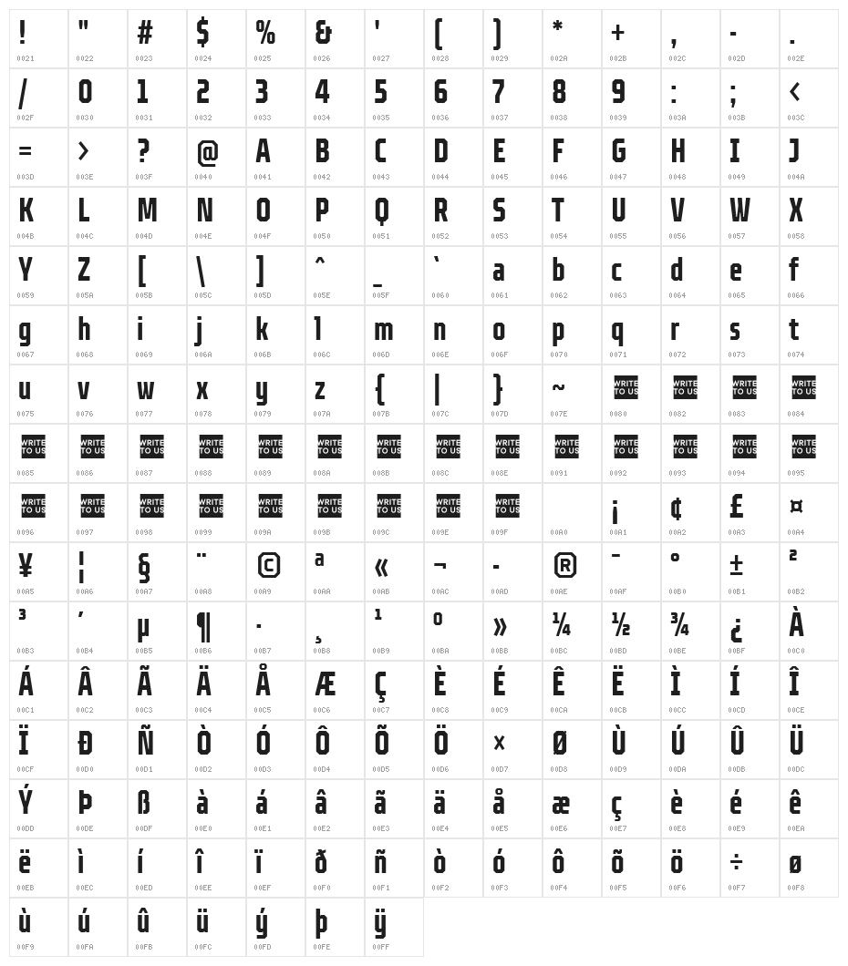 TT Octosquares Trl Cmd Db Character Map