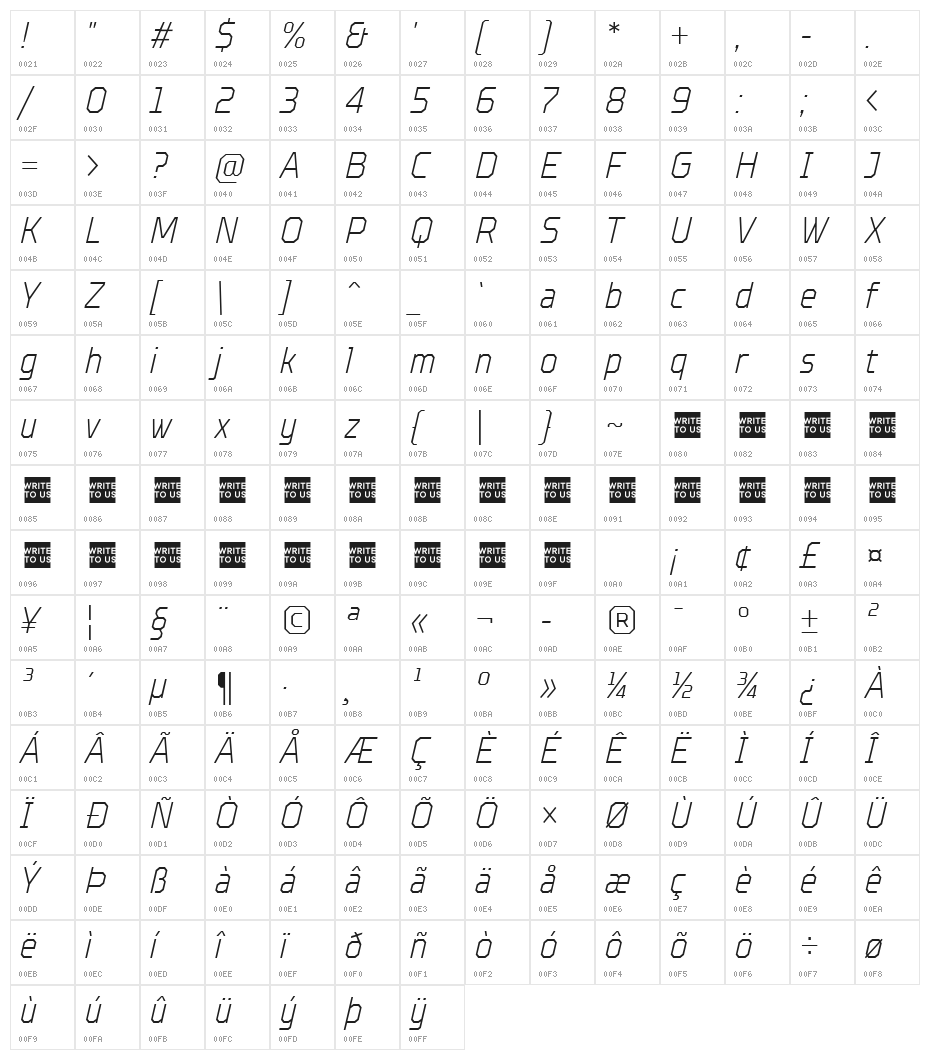 TT Octosquares Trl Cnd Th It Character Map
