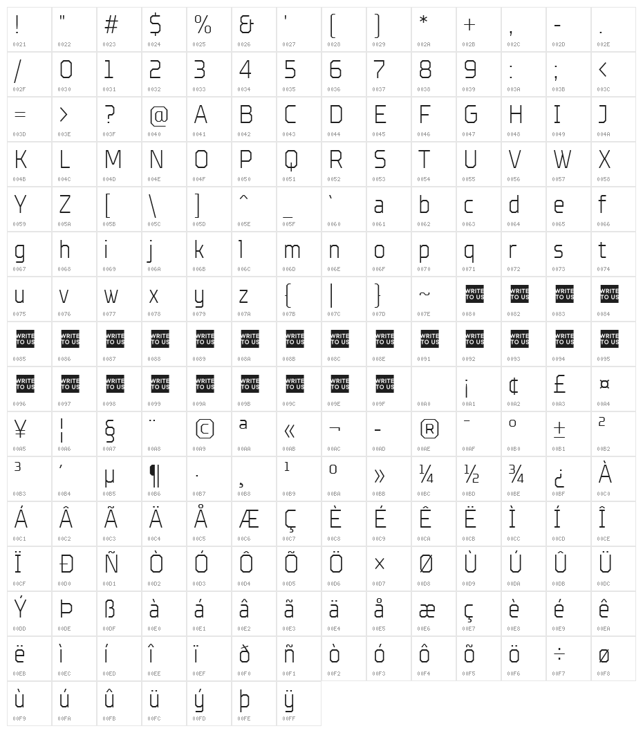 TT Octosquares Trl Cnd Th Character Map