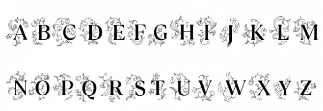 TT Ramillas Initials Trl Md フォント 小文字