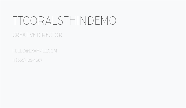 TTCoralsThinDEMO Business Card