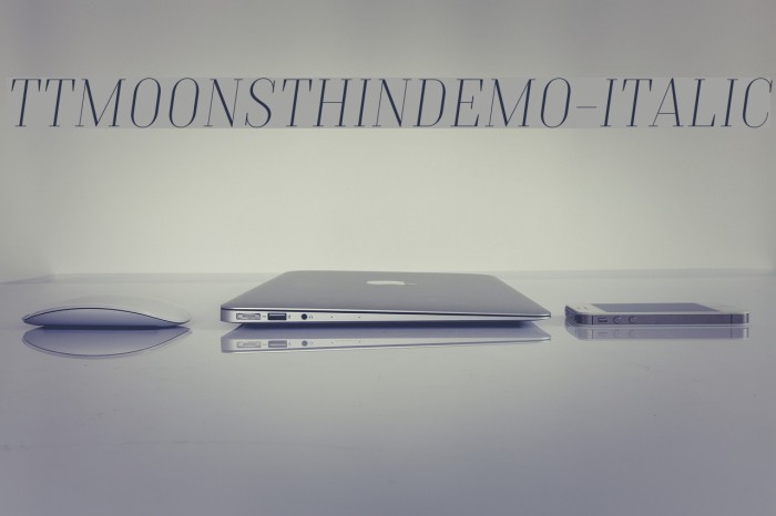 TTMoonsThinDEMO-Italic Font examples