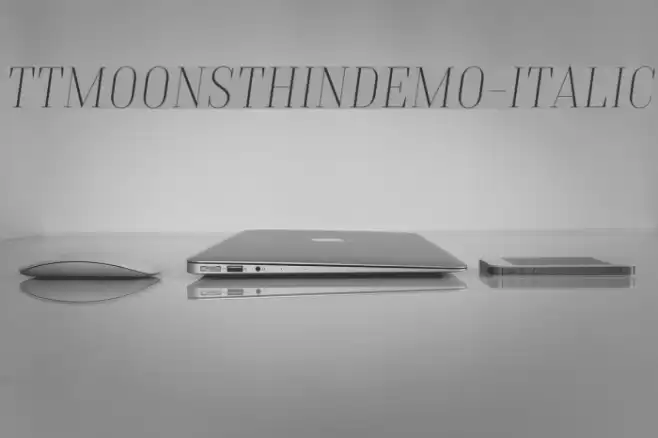 TTMoonsThinDEMO-Italic Font examples