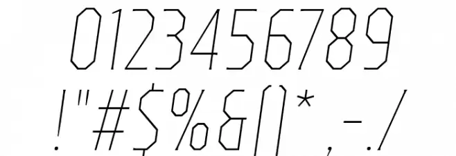 TTOctasThinItalic-DEMO Font OTHER CHARS