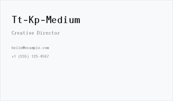 Tt-Kp-Medium Business Card