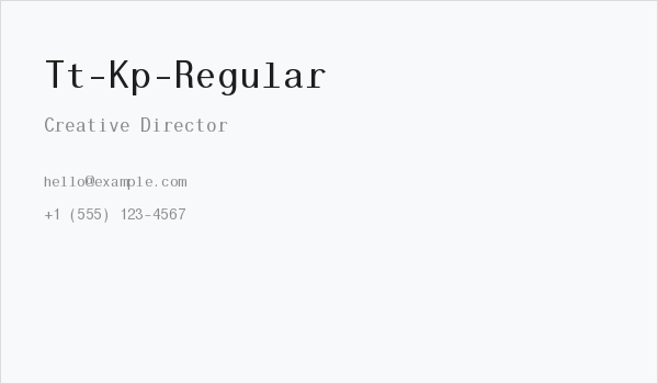 Tt-Kp-Regular Business Card