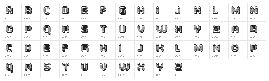 Tubes Fantastic Regular Character Map