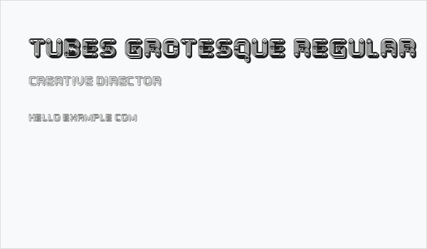 Tubes Grotesque Regular Business Card