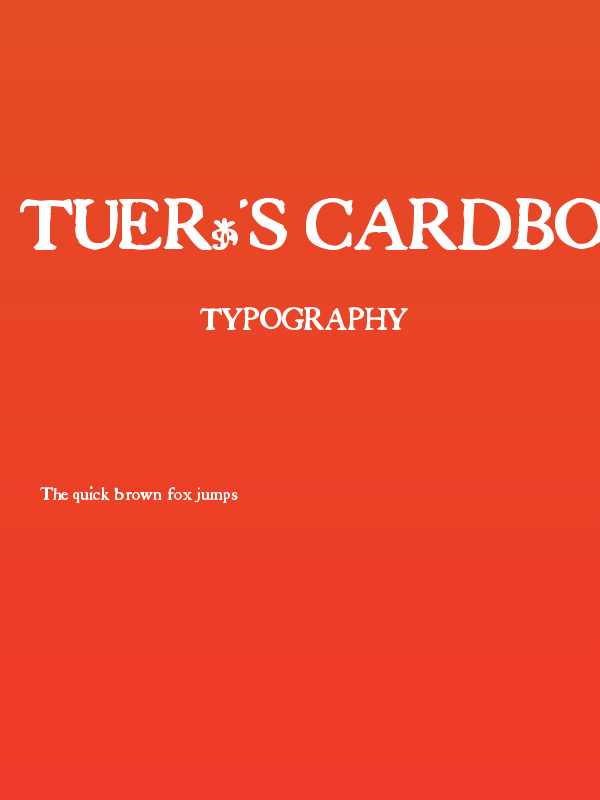 Tuer's Cardboard Poster