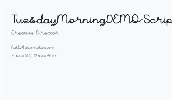 TuesdayMorningDEMO-Script2 Business Card