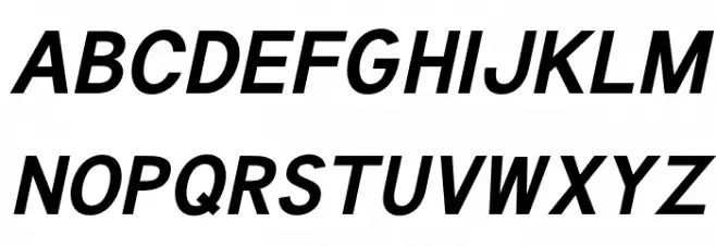 Tuffy Bold Italic Caratteri MAIUSCOLE