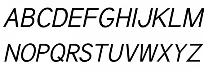 Tuffy Italic फ़ॉन्ट अपरकेस