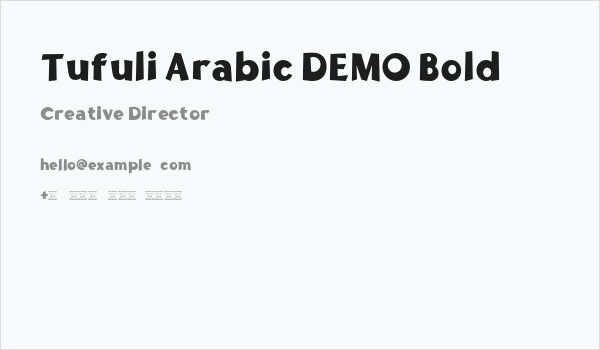 Tufuli Arabic DEMO Bold Business Card