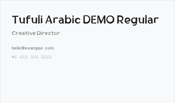 Tufuli Arabic DEMO Regular Business Card