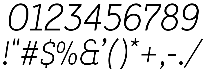 Tulia-Italic Font OTHER CHARS