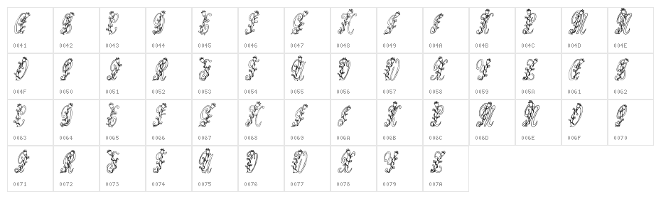 Tulips Character Map