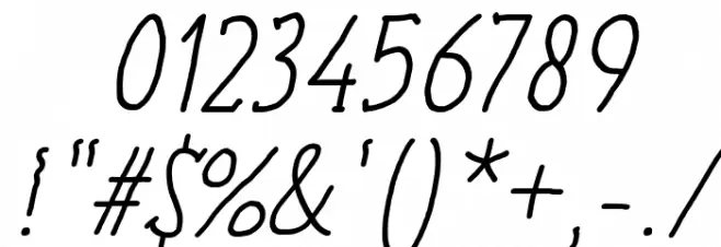 Tulisan Tangan 74 Italic Font OTHER CHARS