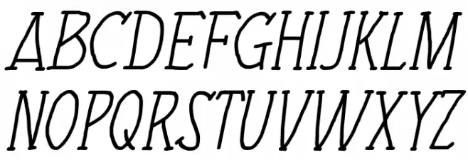 Tulisan Tangan 74 Italic फ़ॉन्ट अपरकेस