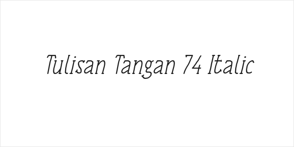 Tulisan Tangan 74 Italic Logo