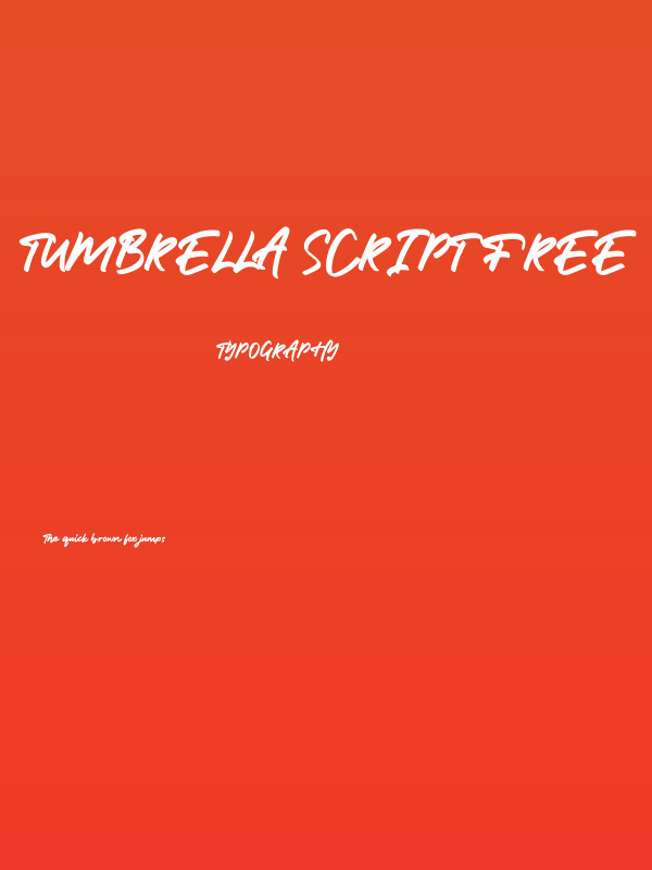 Tumbrella Script Free Poster