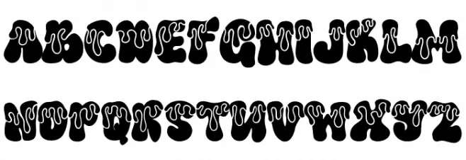 Tums Melted Font UPPERCASE