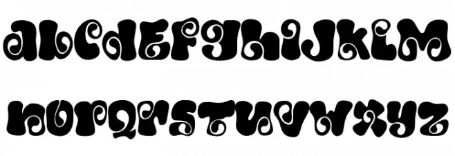 Tums Twirl Font LOWERCASE