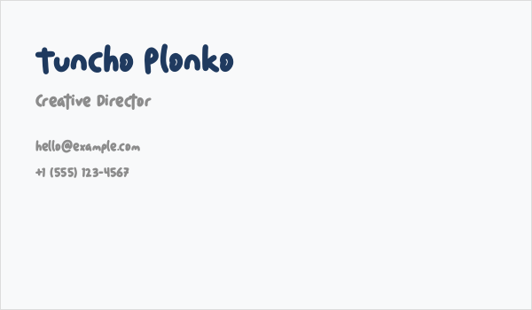 Tuncho Plonko Business Card