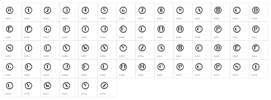 Tundra Light Regular Character Map