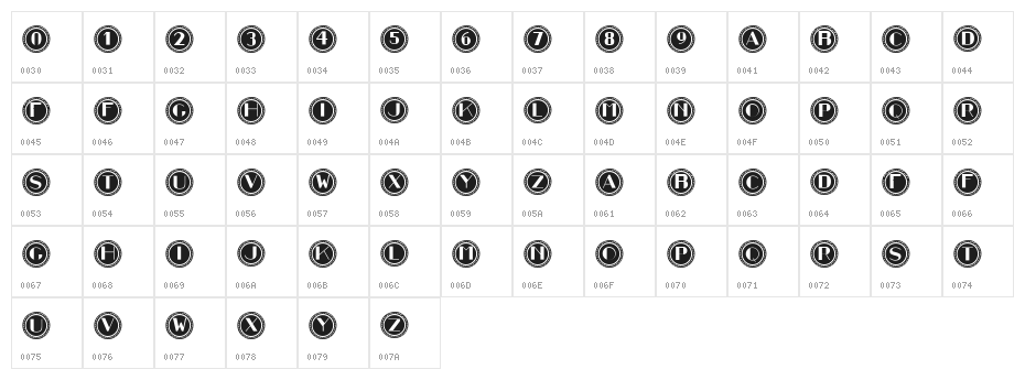 Tundra Regular Character Map