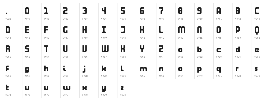 Tuning Fork Regular Character Map