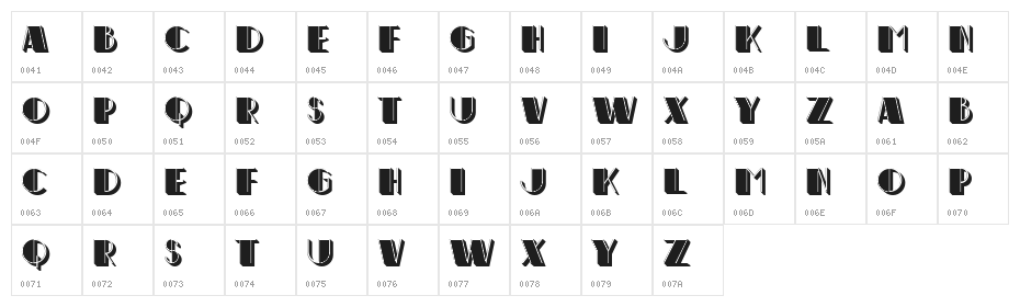 Tunisia Filled Regular Character Map