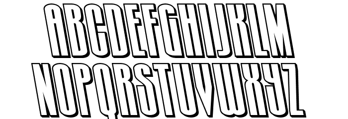 Turb0lence 3D Leftalic Font LOWERCASE