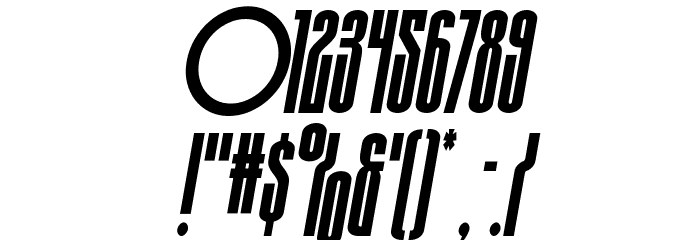 Turb0lence Condensed Italic Font OTHER CHARS
